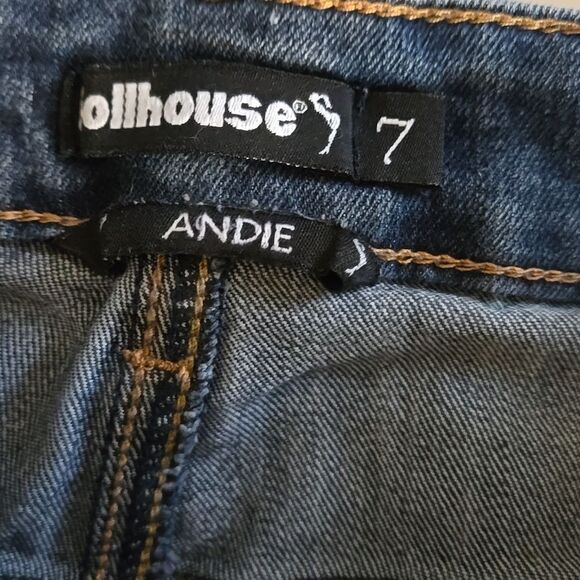 Dollhouse Denim Blue Stretch Short Shorts - Picture 3 of 4